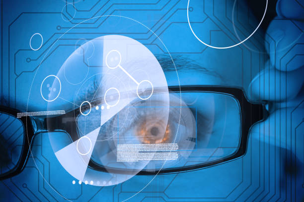istock Orange eyed woman getting an eye security scan 847496290