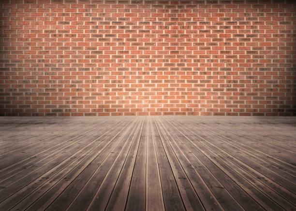 istock Room of floorboards with bricks wall 847496458
