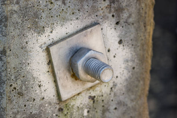 istock Silver rusty old Industrial screw nut and bolt. Selective focus. 847502890