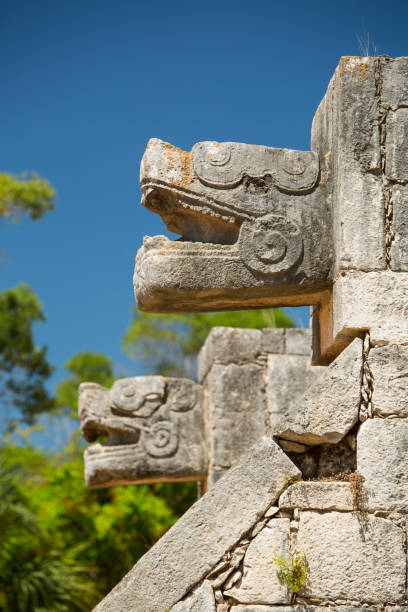 istock Ritual Snake Head Carvings 847505836