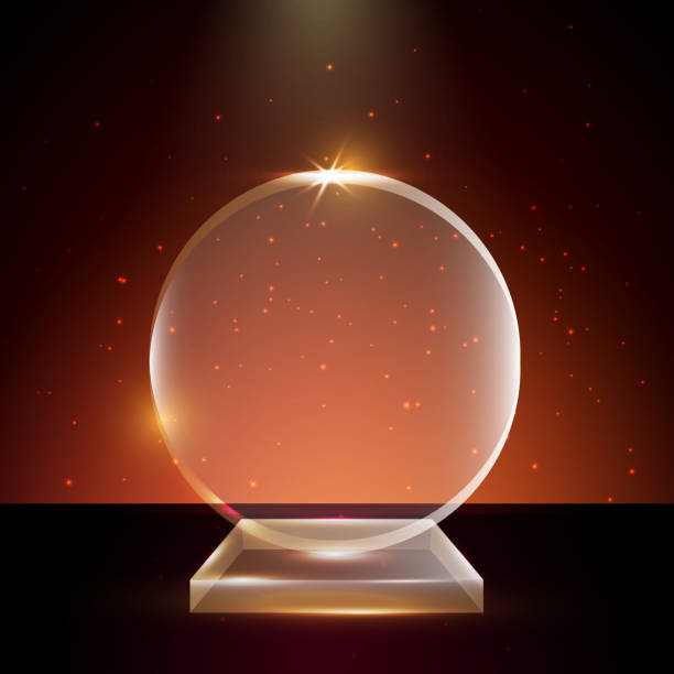 istock Blank Transparent Vector Acrylic Glass Trophy Award template in Glowing Background 847512306