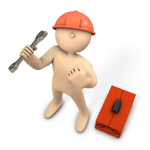 istock Engineer who looks at the top and speaks. 847513800