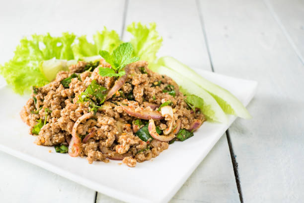 istock thai food. spicy pork salad 847516424