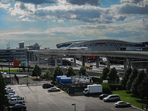 The airtrain monorail in JFK airport, New York City.