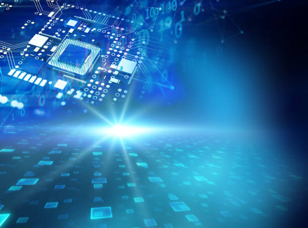 istock 3d rendering  of futuristic blue circuit board 847520780