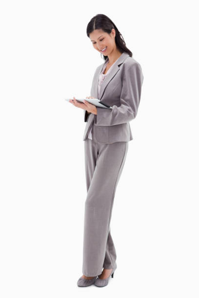 istock Smiling businesswoman working on tablet 847533918