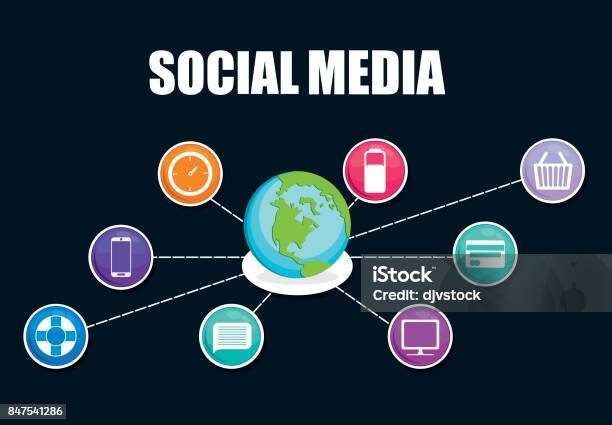 Multimedia Icon Set Social Media Design Vector Graphic Stock Illustration - Download Image Now