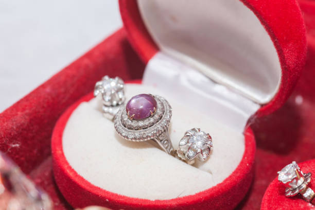 istock Close up The jewelry set have ring and ears-ring 847545828