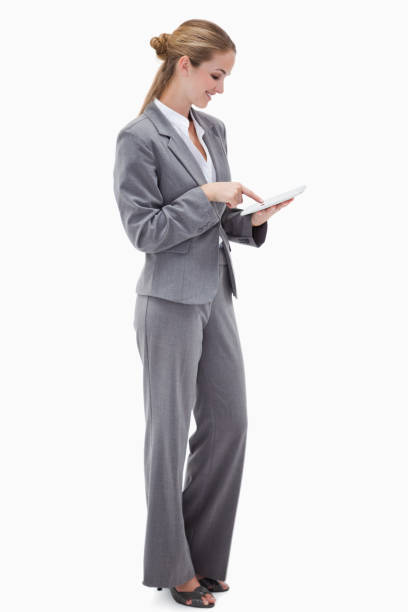 istock Side view of bank employee using tablet 847545976