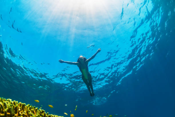 istock Young woman diving underwater 847546388