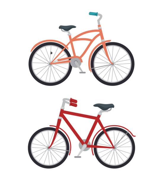 ilustrações de stock, clip art, desenhos animados e ícones de set of models of bicycles isolated icon design - bicycle playing cards
