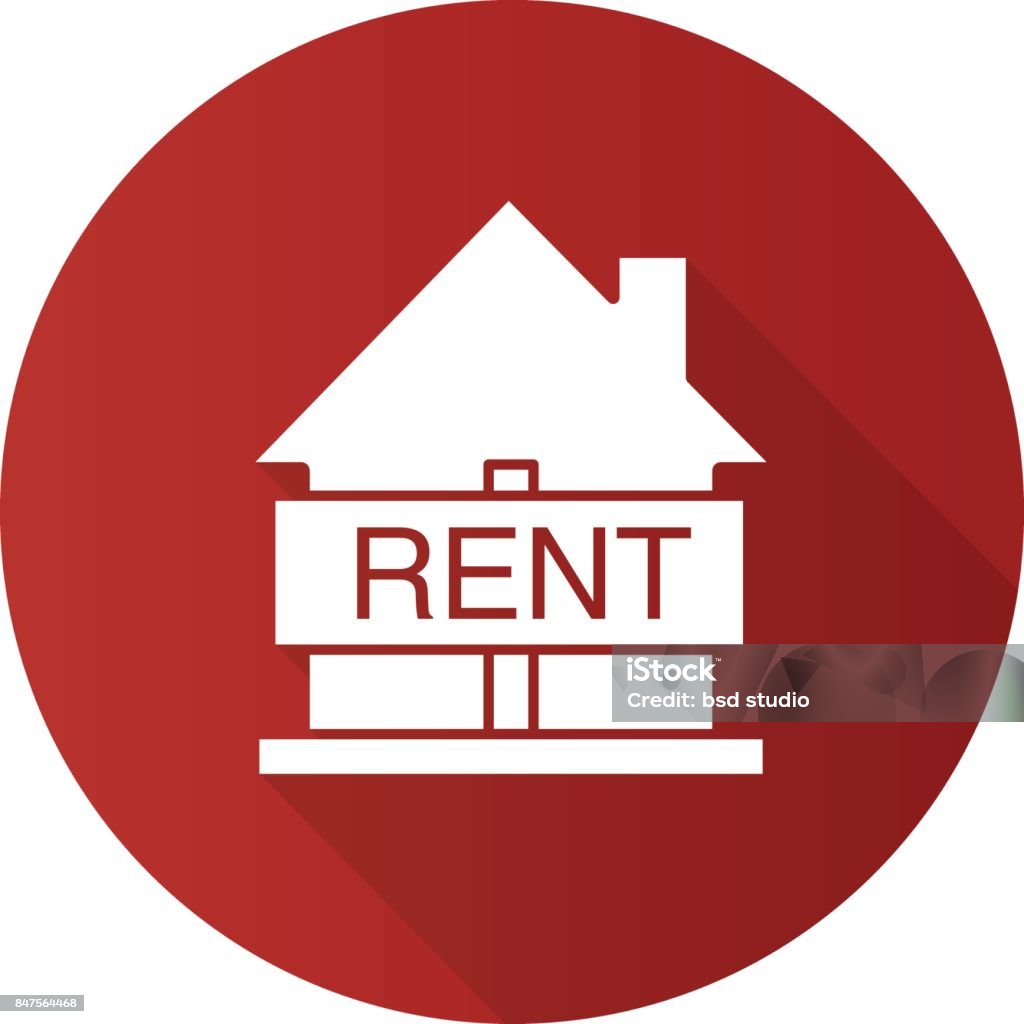 House for rent icon House for rent flat design vector icon. Real estate market Building Exterior stock vector