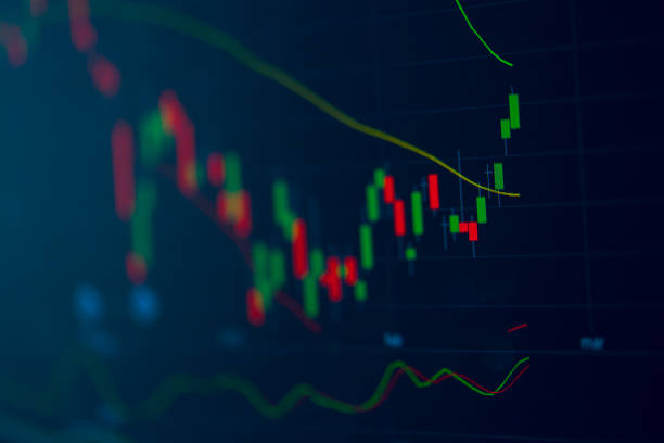 istock closeup stock chart candlestick bar screen for modern financial background 847571696