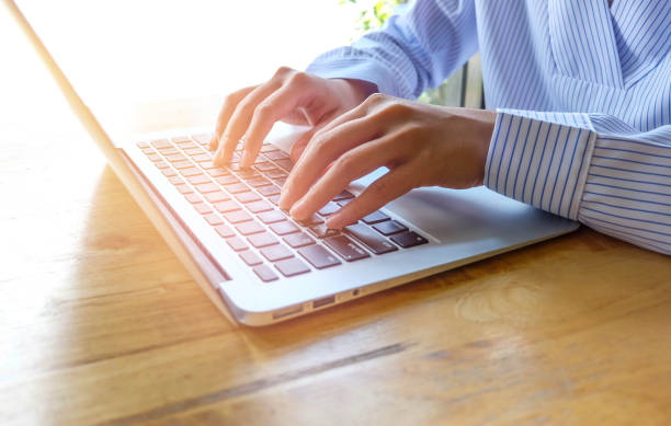 istock Woman office worker is typing keyboard, business technology and education concept 847577204