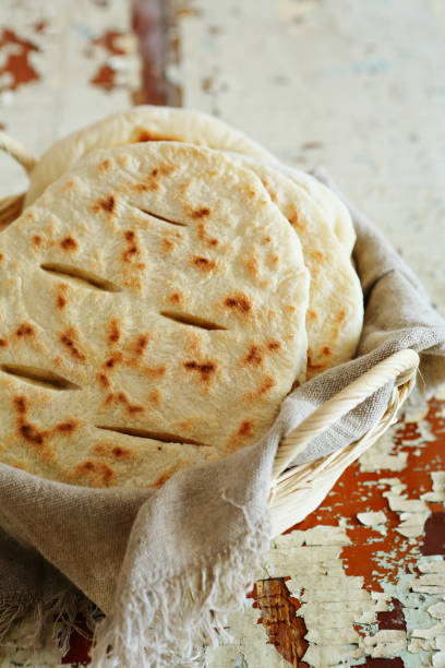 istock Pita in basket, food closeup 847580156