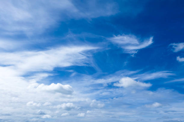 istock blue sky with white cloud in sunshine day, space for text or message web or architecture design 847585890