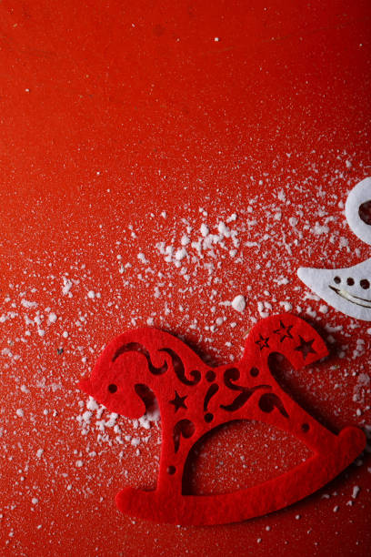 istock Red horse christmas decoration, concept holiday 847588676