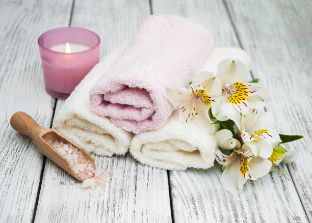 istock Spa products with alstroemeria flowers 847602046