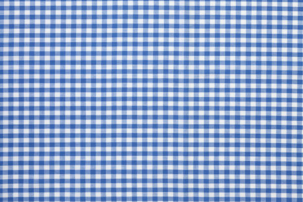 checkered tablecloth Blue and white checked tablecloth picnic blanket stock pictures, royalty-free photos & images