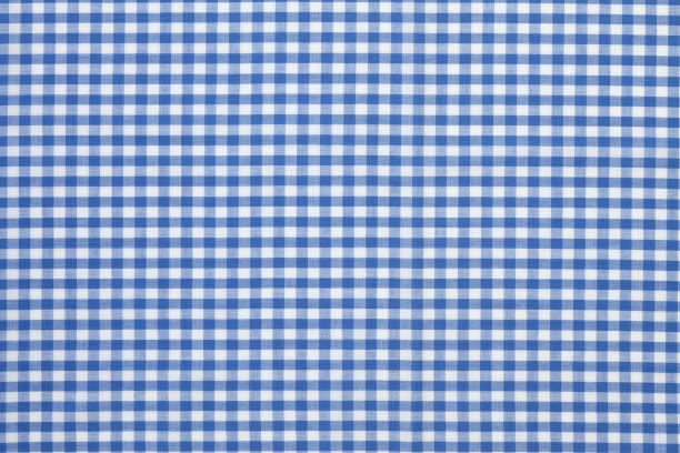 клетчатая скатерть - checked blue tablecloth plaid стоковые фото и изображения