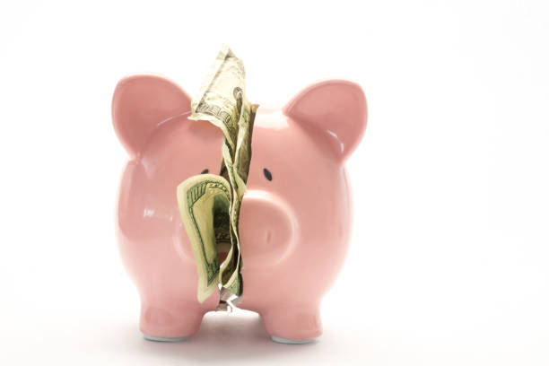 istock Piggy bank broken with money inside 847605726