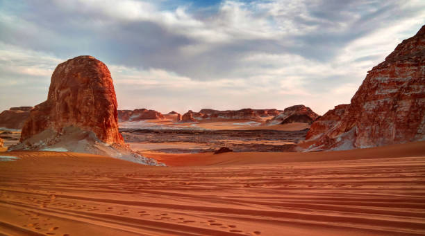 istock Panorama of El-Agabat valley, White desert, Sahara, Egypt 847629364