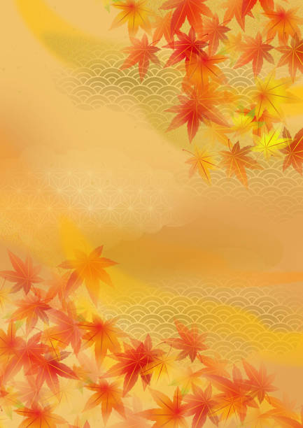 istock Illustration of autumn leaves in Japan 847640340