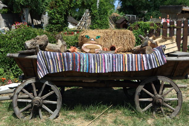 Horse cart for decoration in a village