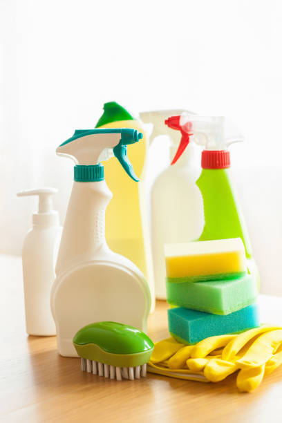 istock cleaning items household spray brush sponge glove 847659518