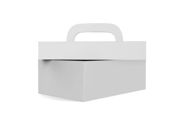 istock Paper Box Packaging With Handle, Mock-up Template On Isolated White Background 847669416