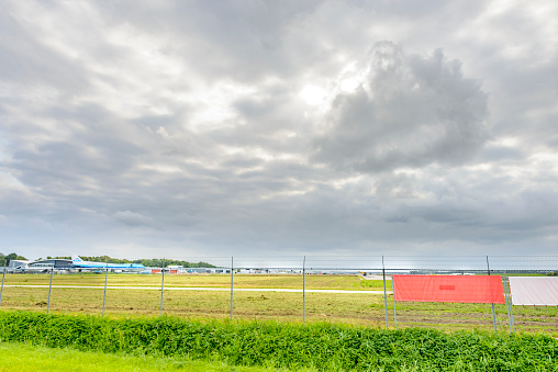 Lelystad airport in Flevoland The Netherlands under development. The expansion of the airport is underway and will include an extension of the runway to suit larger commercial airplanes.