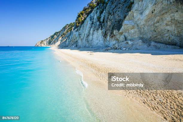 Egremni Beach Lefkada Island Greece Stock Photo - Download Image Now - Lefkada Island, Beach, Blue