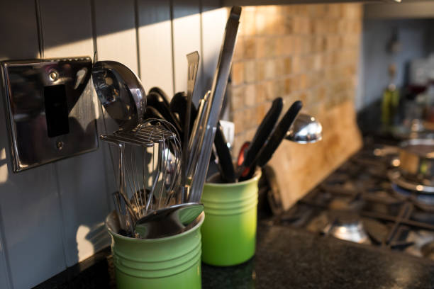 istock Close up of cutlery in container 847680940