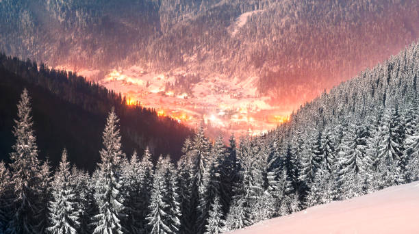 istock Carpathian Ukraine night village 847683978