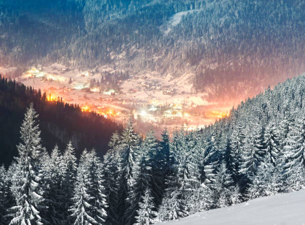 istock Carpathian Ukraine night village 847686150