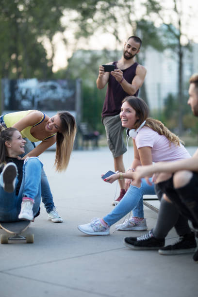 istock Ride on a skate board in a seated position 847688276