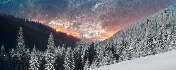 istock Carpathian Ukraine night village 847689694