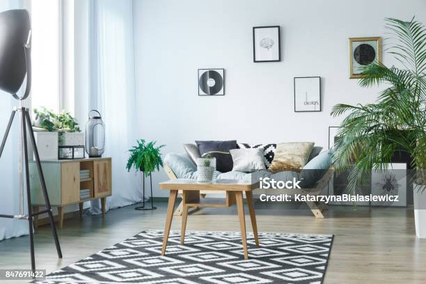 Room With Wooden Rustic Furniture Stock Photo - Download Image Now - Living Room, Rustic, House