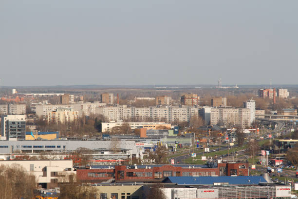 istock City landscape view with houses. 847694266