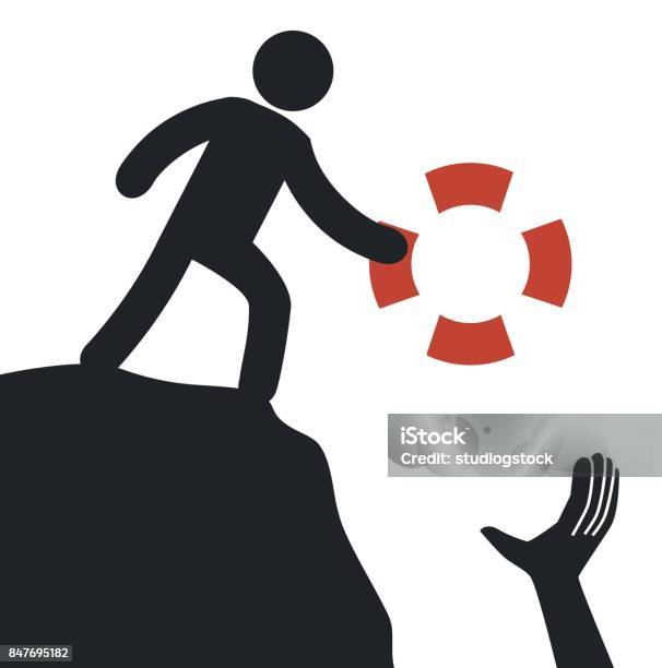 Helping Hands Bitmap Helping Hands Concept Ico Stock Illustration - Download Image Now ...