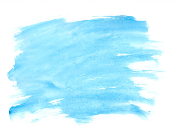 istock Blue watercolor background with a dry brush 847697840