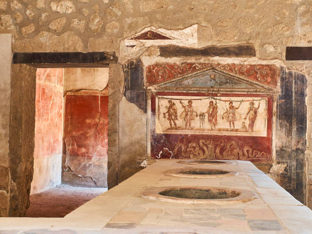 ruinas de pompeya, antigua ciudad romana. pompei, campania. italia. - domus fotografías e imágenes de stock