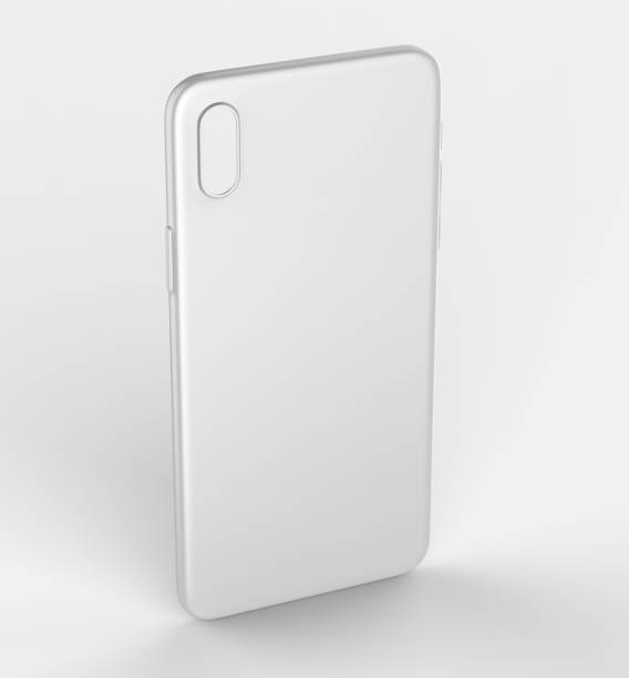 istock Blank white x smart phone mobile back cover or case for design template mock up design. 3d illustration - Stock image 847701850