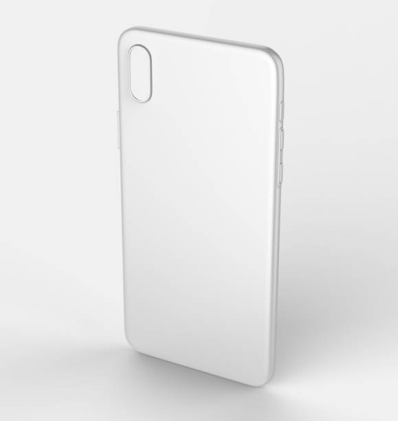 istock Blank white x smart phone mobile back cover or case for design template mock up design. 3d illustration - Stock image 847701854