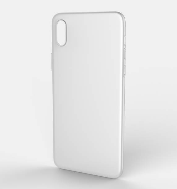 istock Blank white x smart phone mobile back cover or case for design template mock up design. 3d illustration - Stock image 847701898