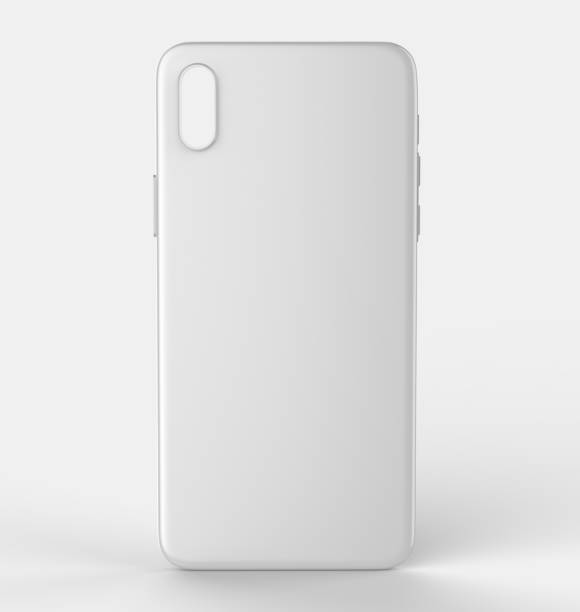 istock Blank white x smart phone mobile back cover or case for design template mock up design. 3d illustration - Stock image 847702020
