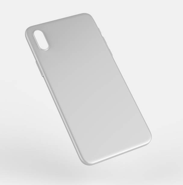istock Blank white x smart phone mobile back cover or case for design template mock up design. 3d illustration - Stock image 847702122