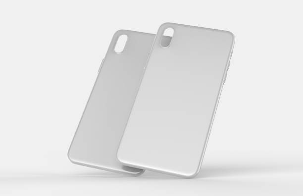 istock Blank white x smart phone mobile back cover or case for design template mock up design. 3d illustration - Stock image 847702398