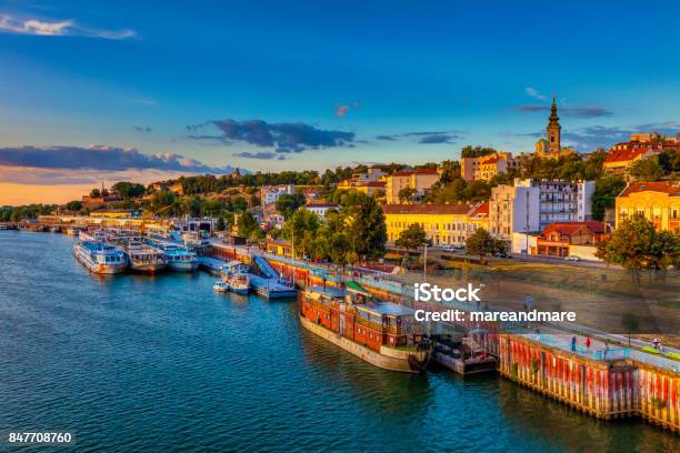 Ships In The Harbor Stock Photo - Download Image Now - Belgrade - Serbia, Serbia, Danube River