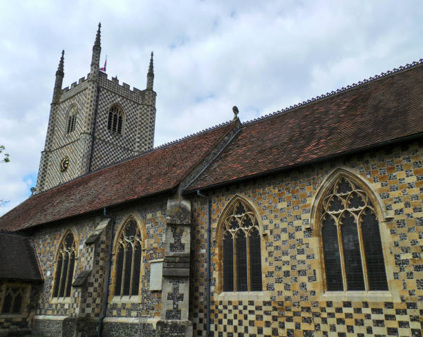 reading minster - built structure church flint stone imagens e fotografias de stock